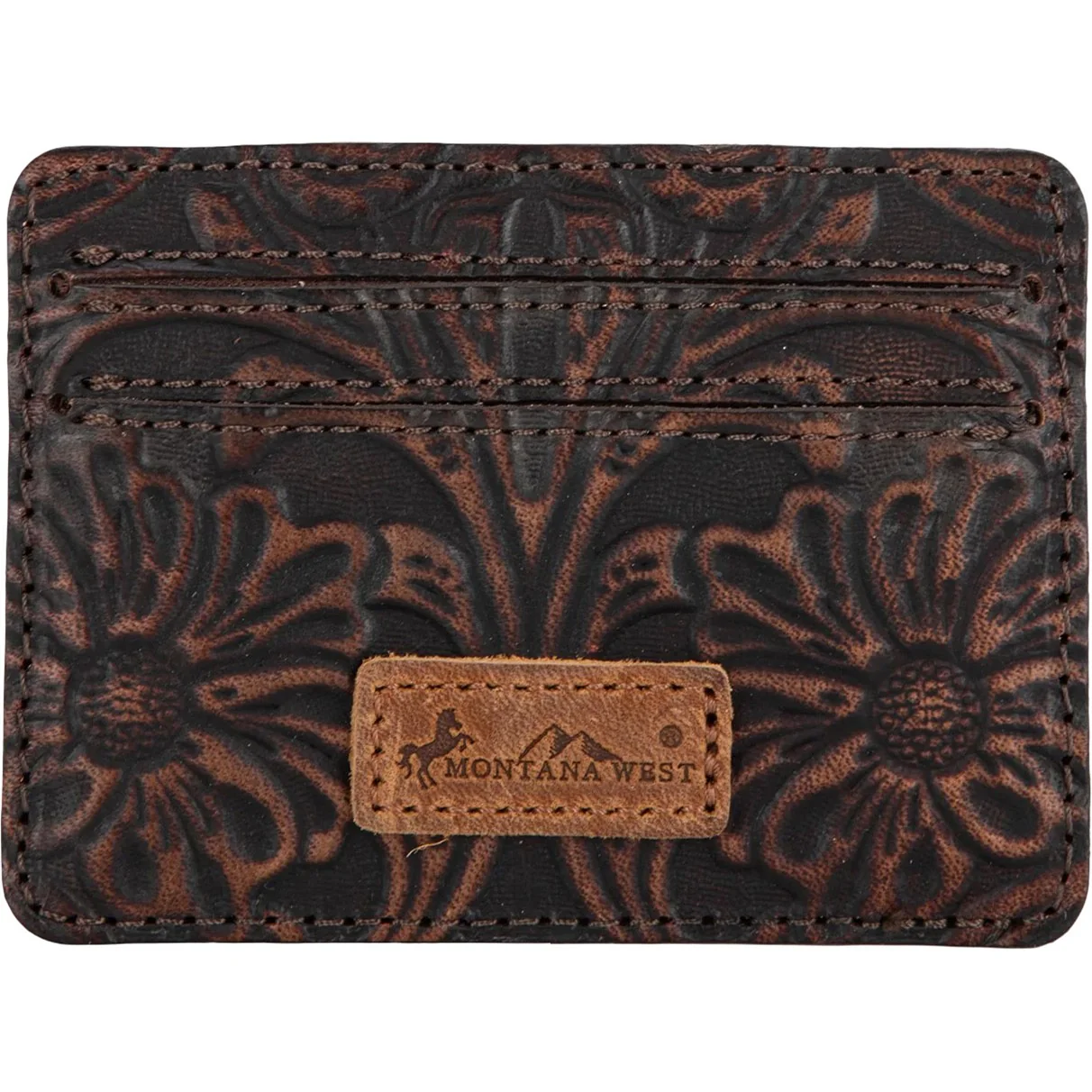 Montana West - Womens Tooled Genuine Leather Card Case - Image 3