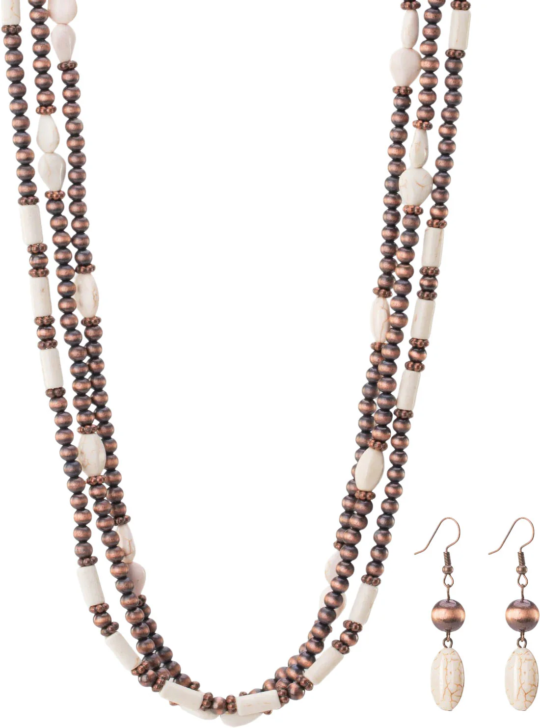 Montana West - Womens Turquoise Beaded Layered Necklace Earrings Set - Image 6