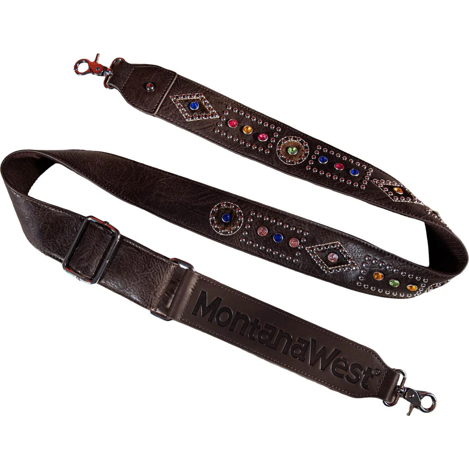 Montana West - Womens Western Guitar Style Crystal Studs Crossbody Strap