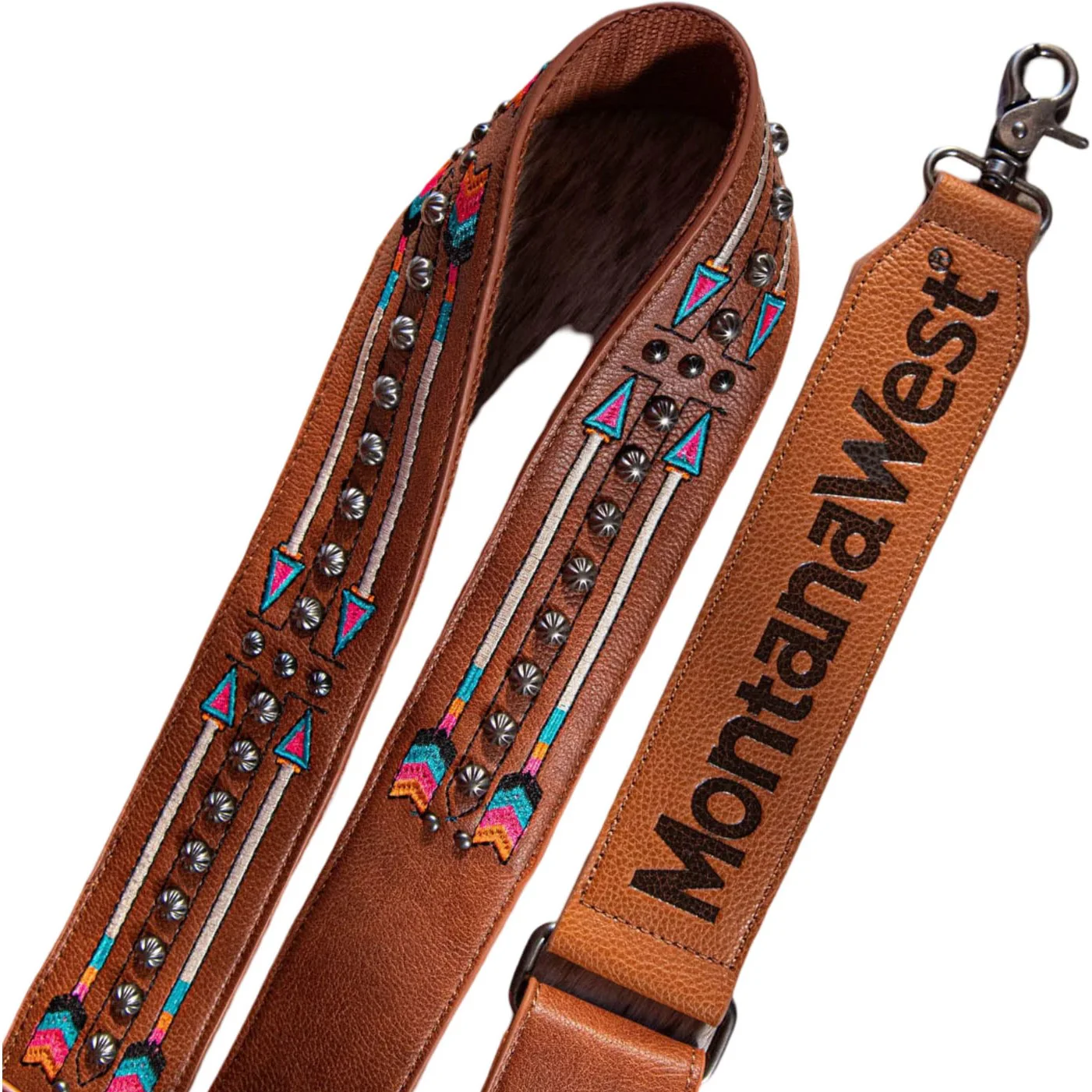 Montana West - Womens Western Guitar Style Embroidered Arrow Crossbody Strap