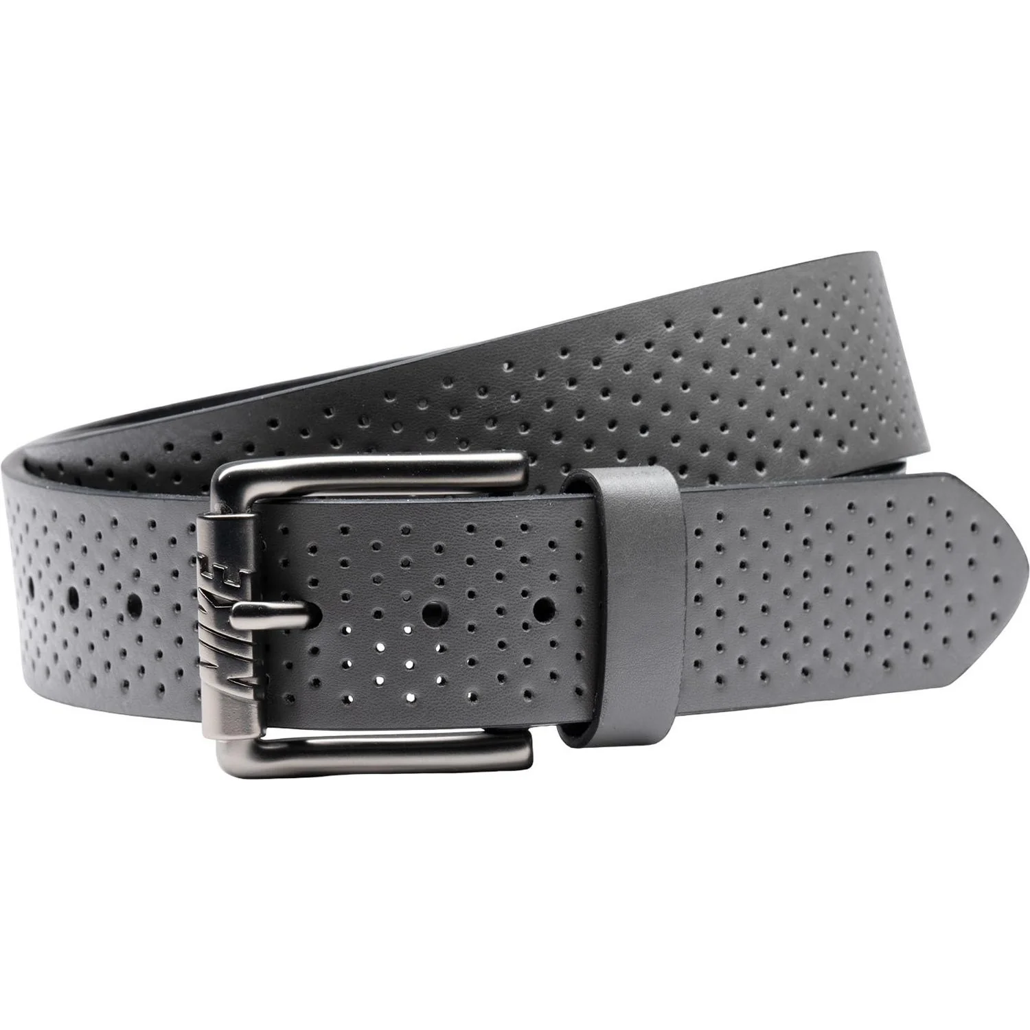 Nike - Mens Perforated Leather Belt with Nike Roller Buckle