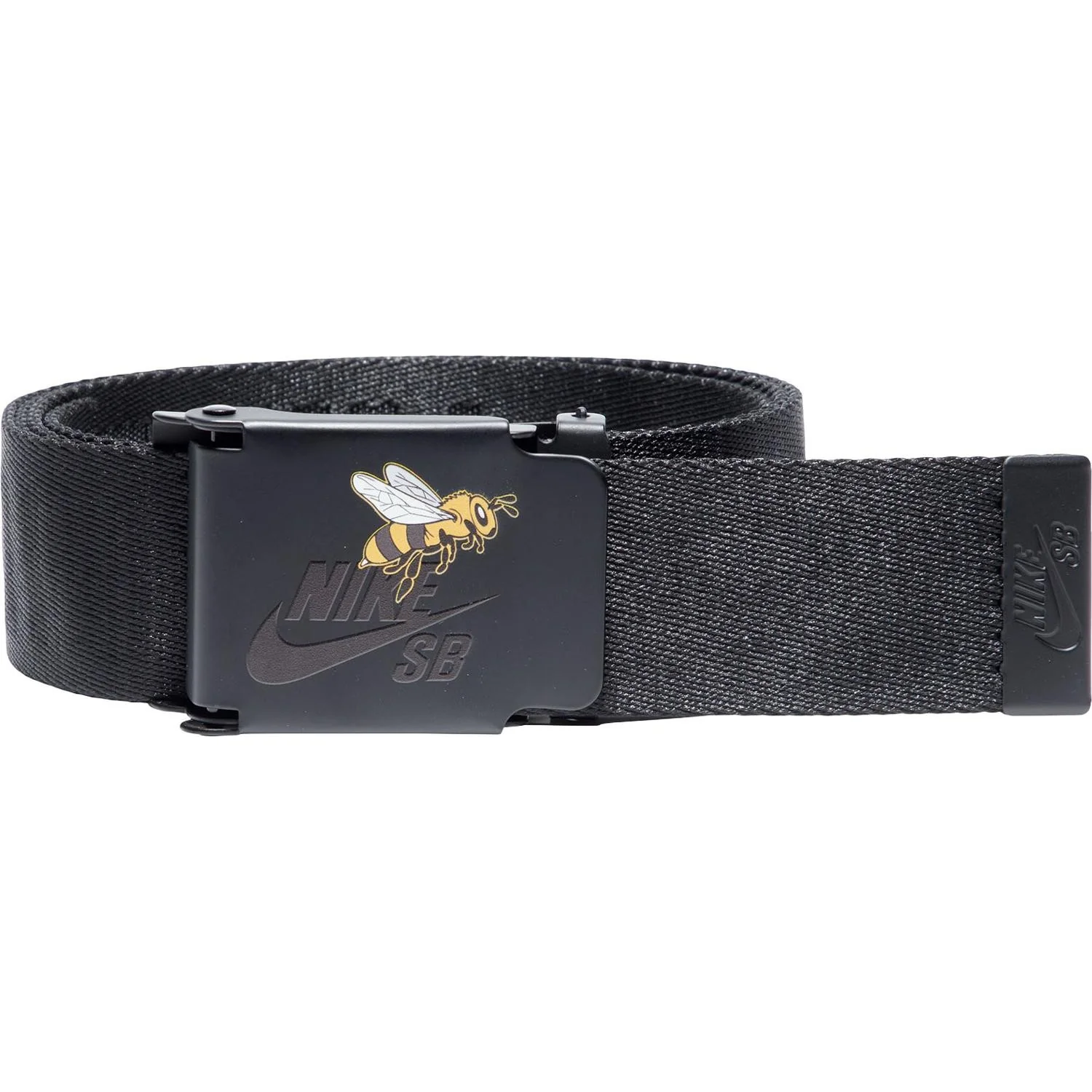 Nike - Mens Reversible Logo Jacquard Web Belt with Skateboarding Bee Print Buckle