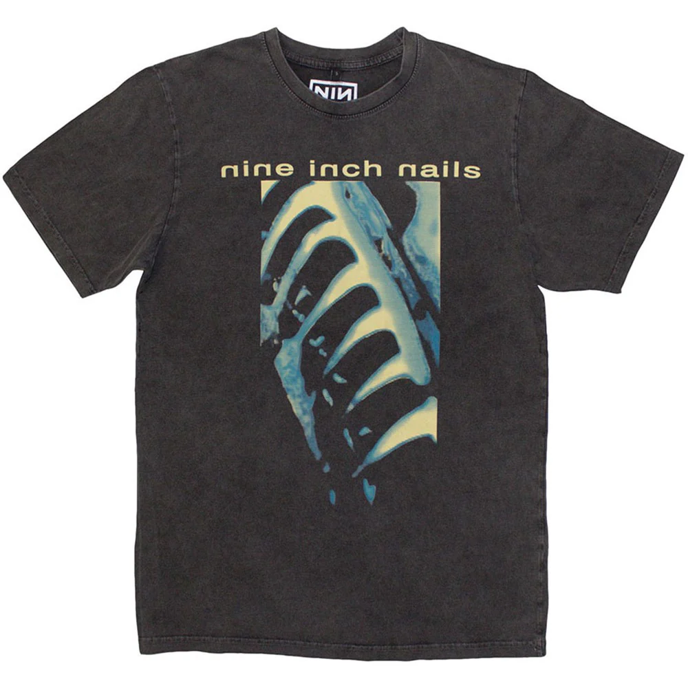 Nine Inch Nails - Unisex Phm & Text Logo Stone Wash T-Shirt - Image 2