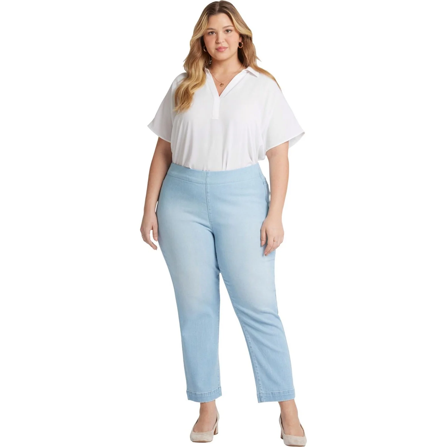 NYDJ - Womens Bailey Relaxed Straight Ankle Pull-On Jeans - Image 2