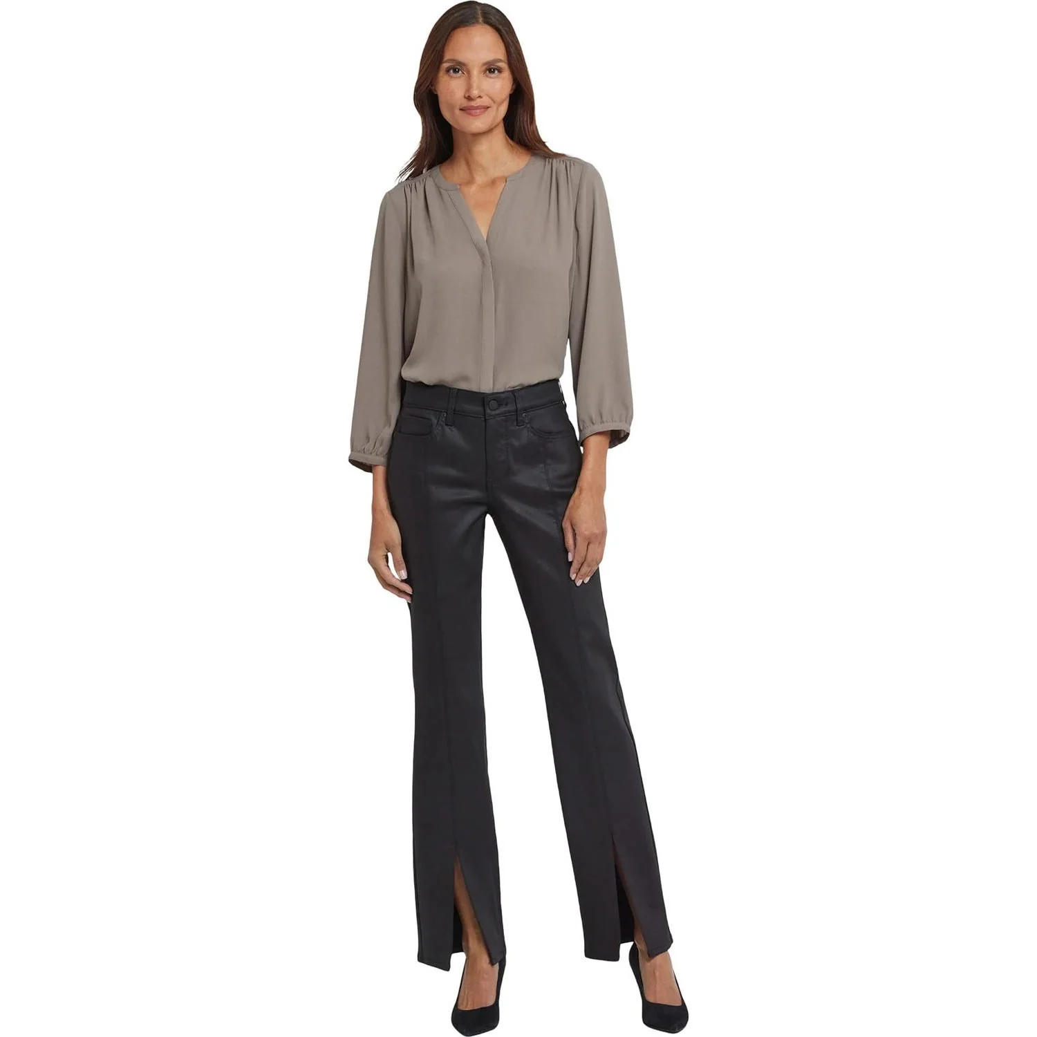 NYDJ - Womens Coated Marilyn Straight Jeans