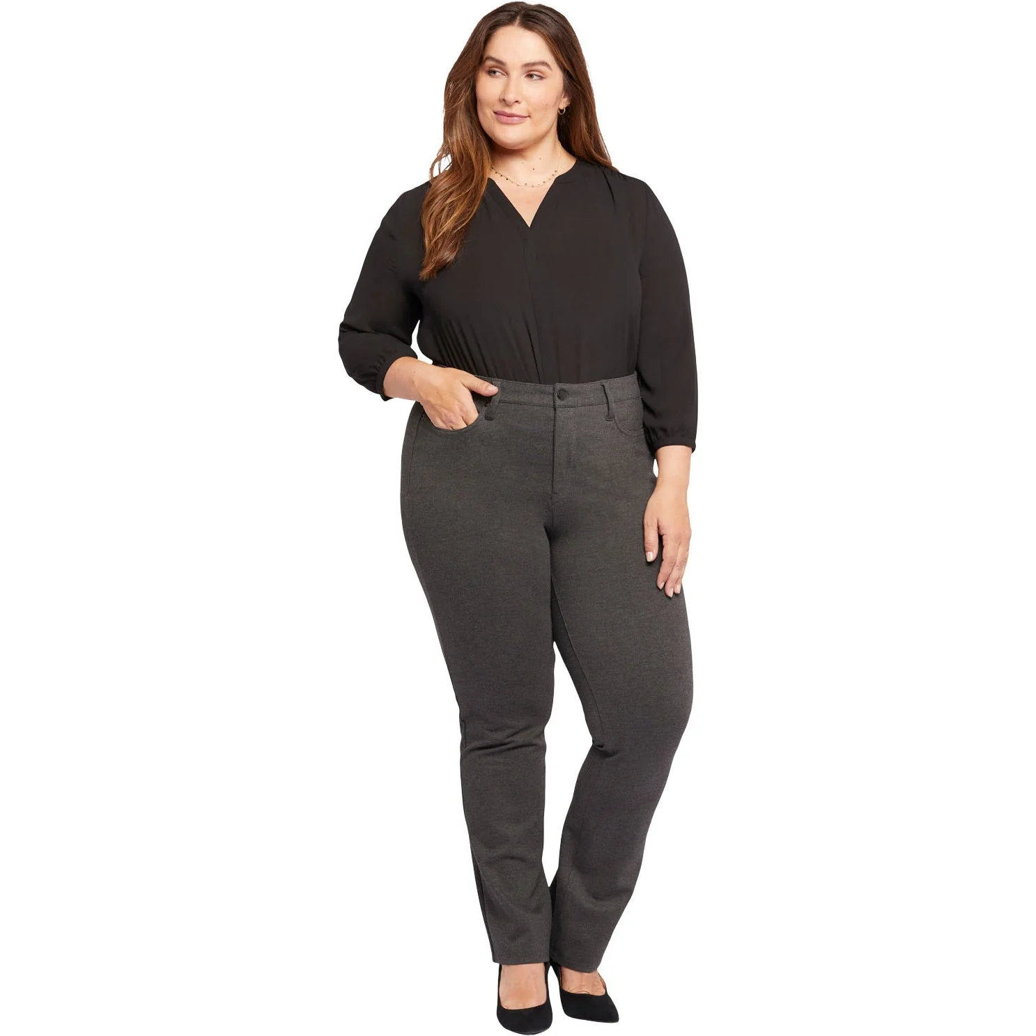 NYDJ - Womens Marilyn Straight Pants In Plus Size - Image 2