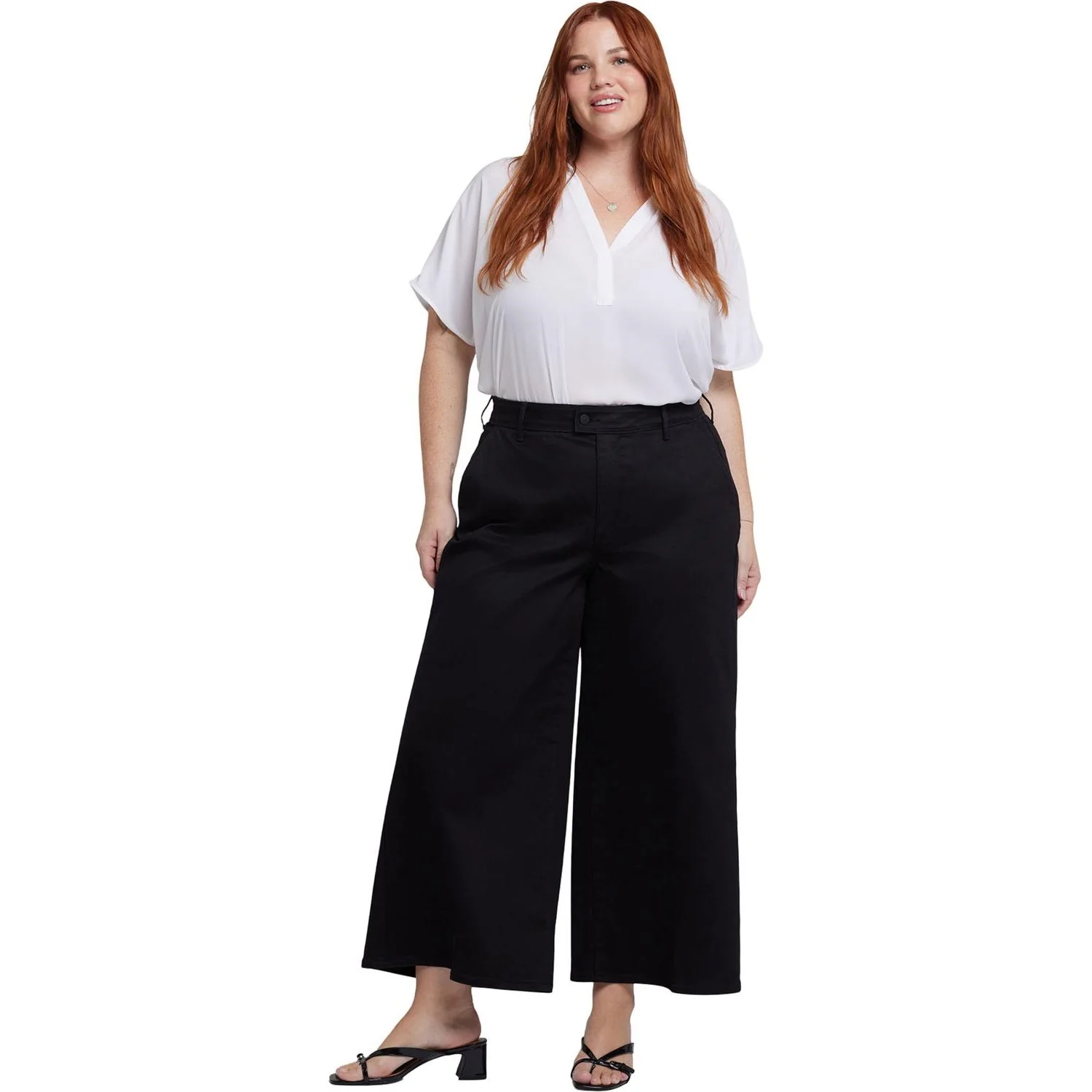 NYDJ - Womens Mona Wide Leg Trouser Ankle Jeans In Plus Size