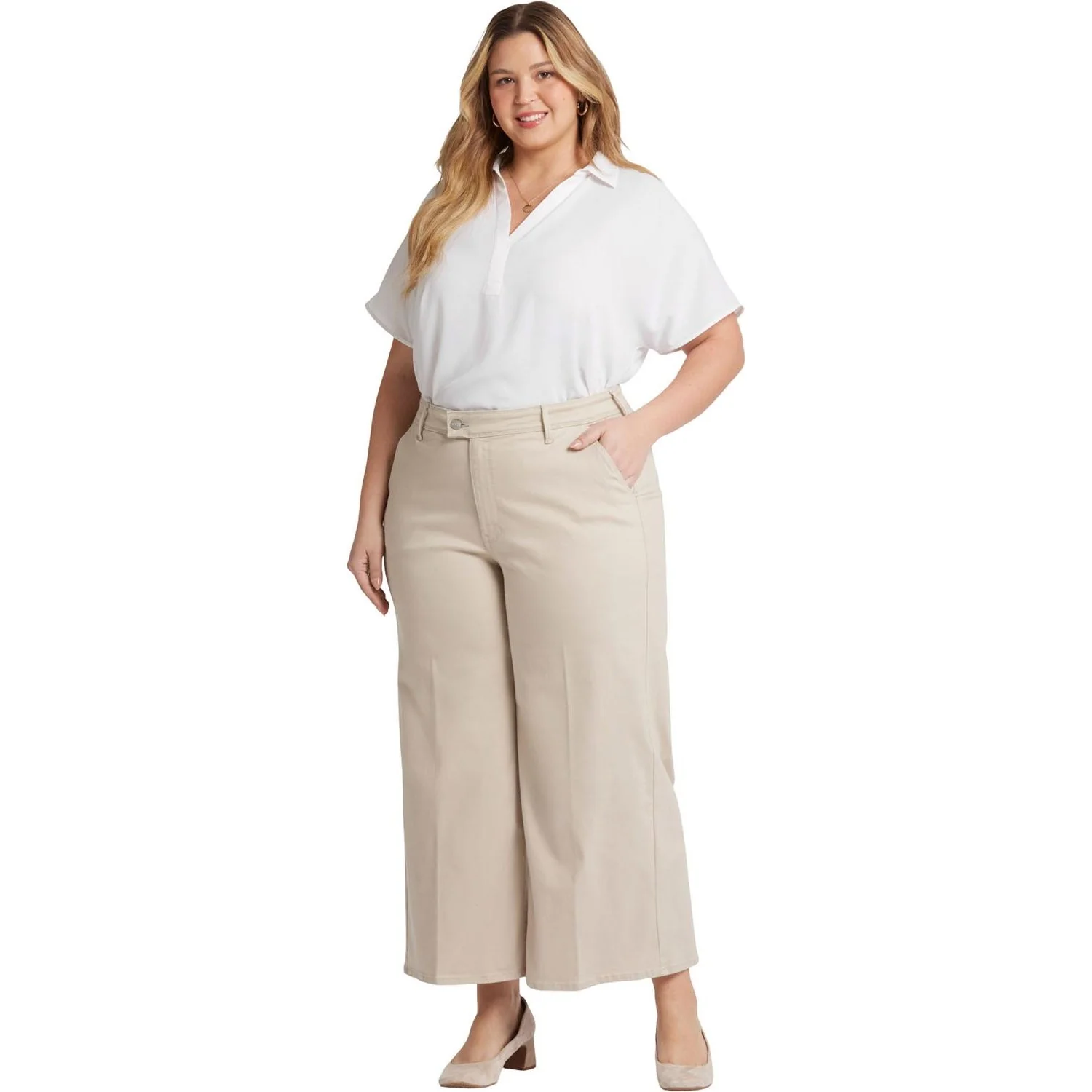 NYDJ - Womens Mona Wide Leg Trouser Ankle Jeans In Plus Size - Image 3