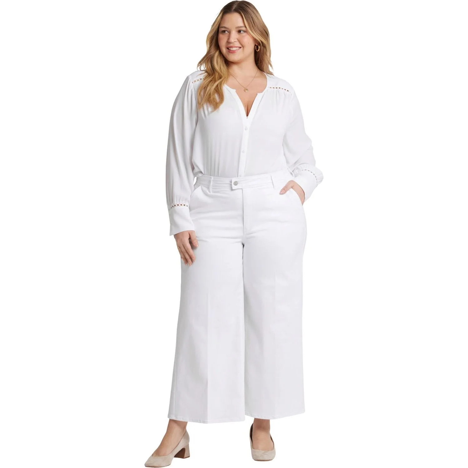 NYDJ - Womens Mona Wide Leg Trouser Ankle Jeans In Plus Size - Image 4