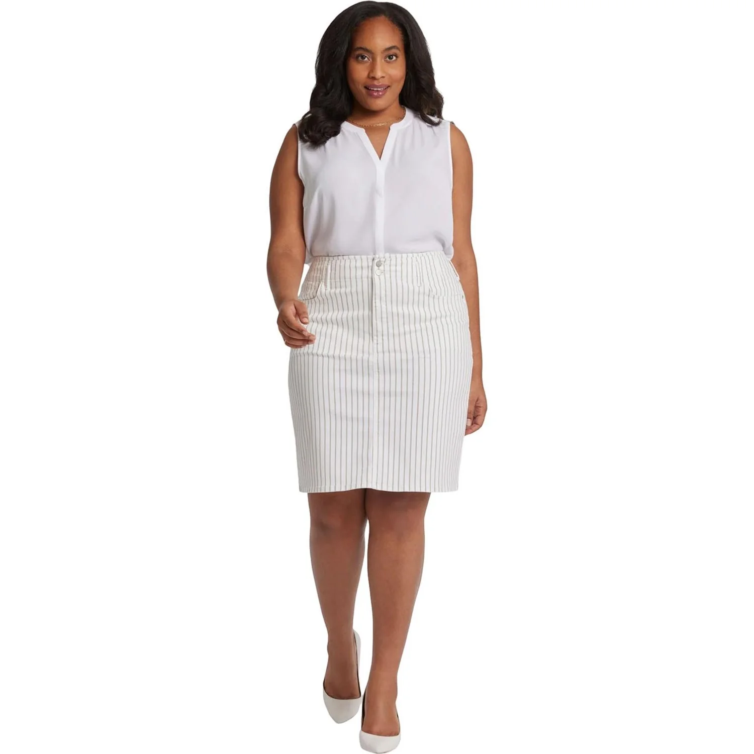 NYDJ - Womens Petite Plus Size High Waist Skirt