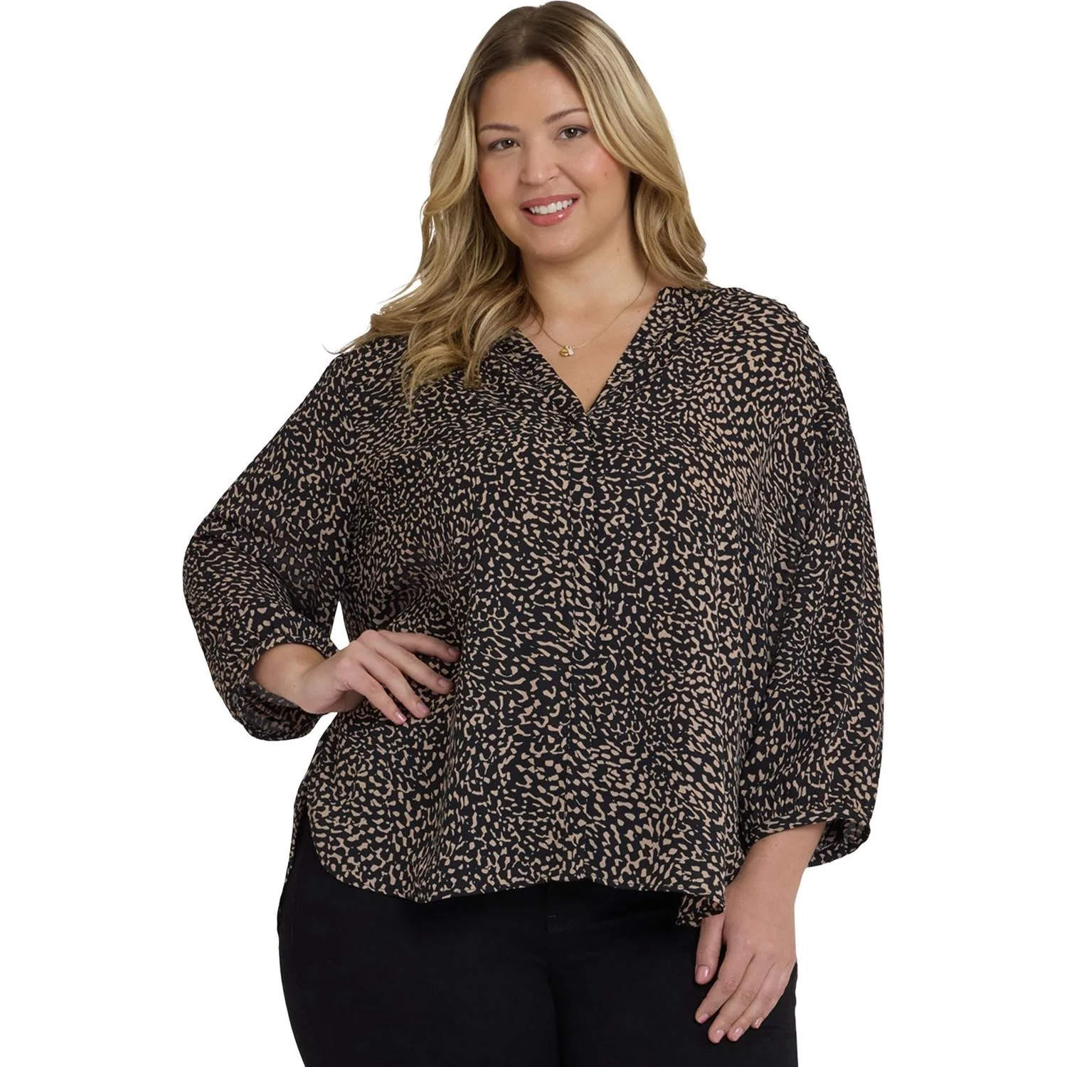 NYDJ - Womens Pintuck Blouse In Plus Size - Image 3