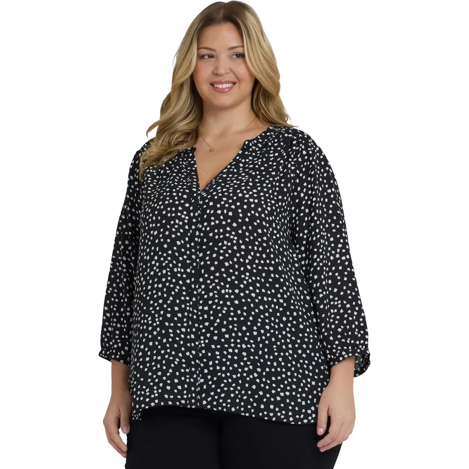 NYDJ - Womens Pintuck Blouse In Plus Size - Image 4