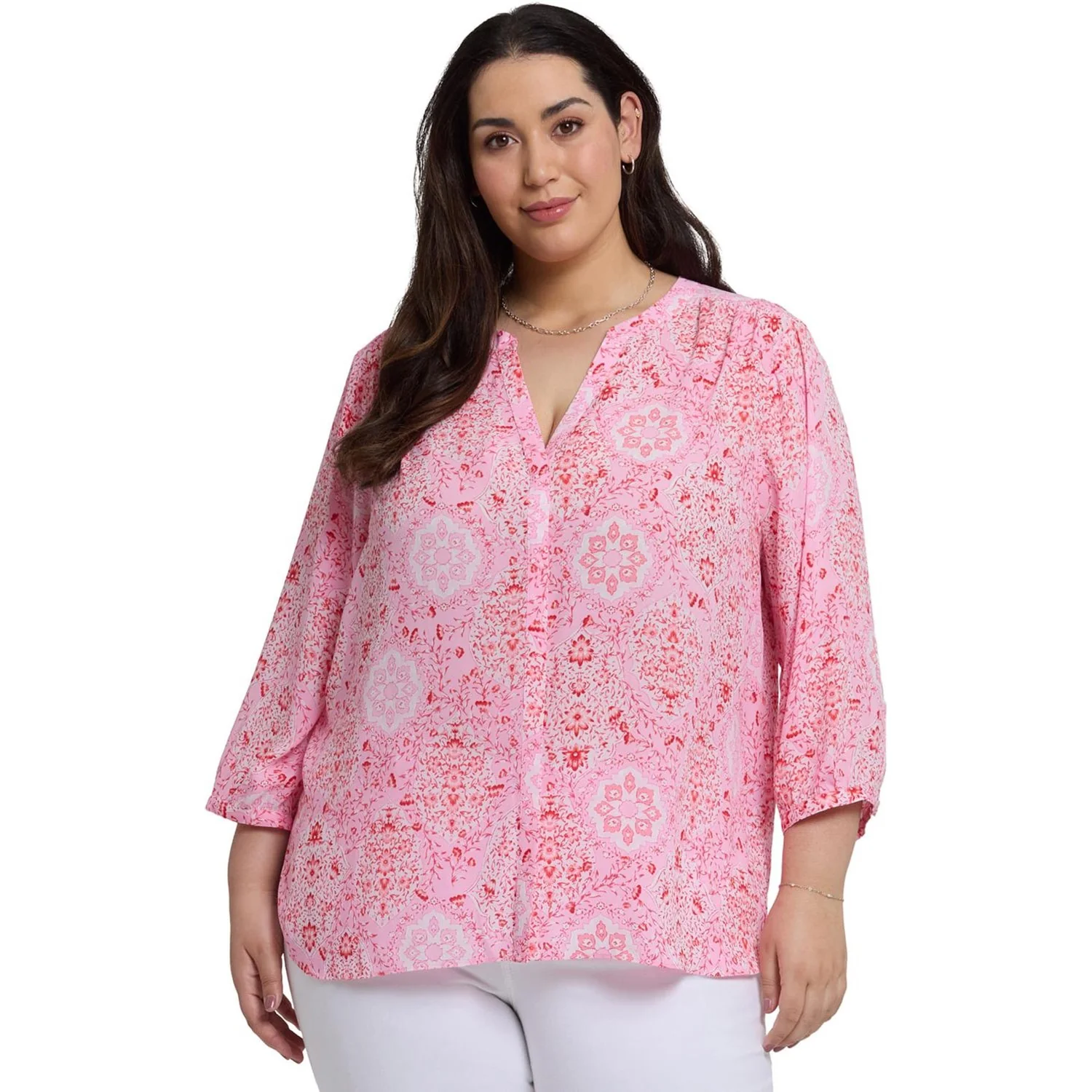 NYDJ - Womens Pintuck Blouse In Plus Size - Image 5