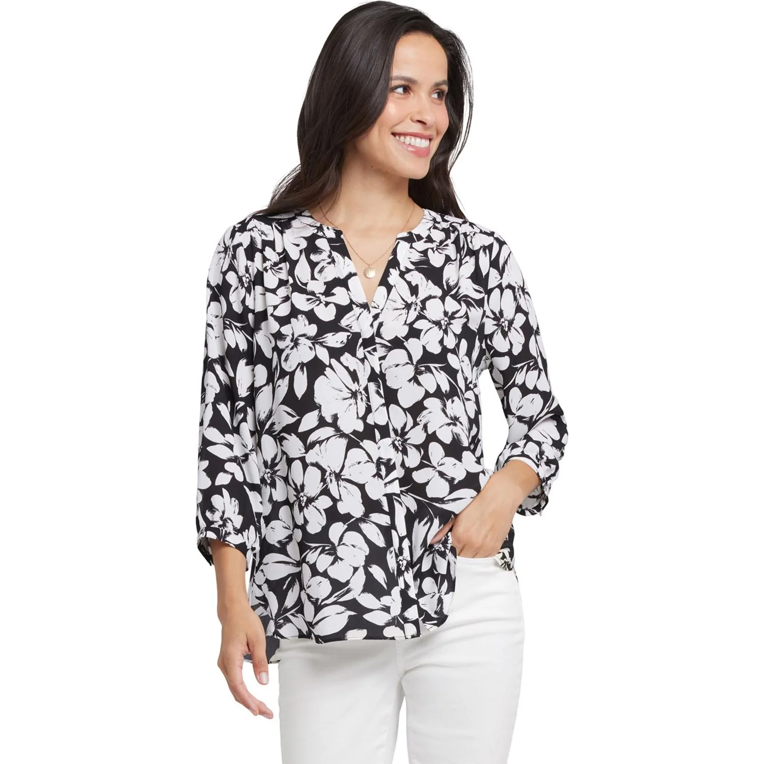 NYDJ - Womens Pintuck Blouse - Image 3