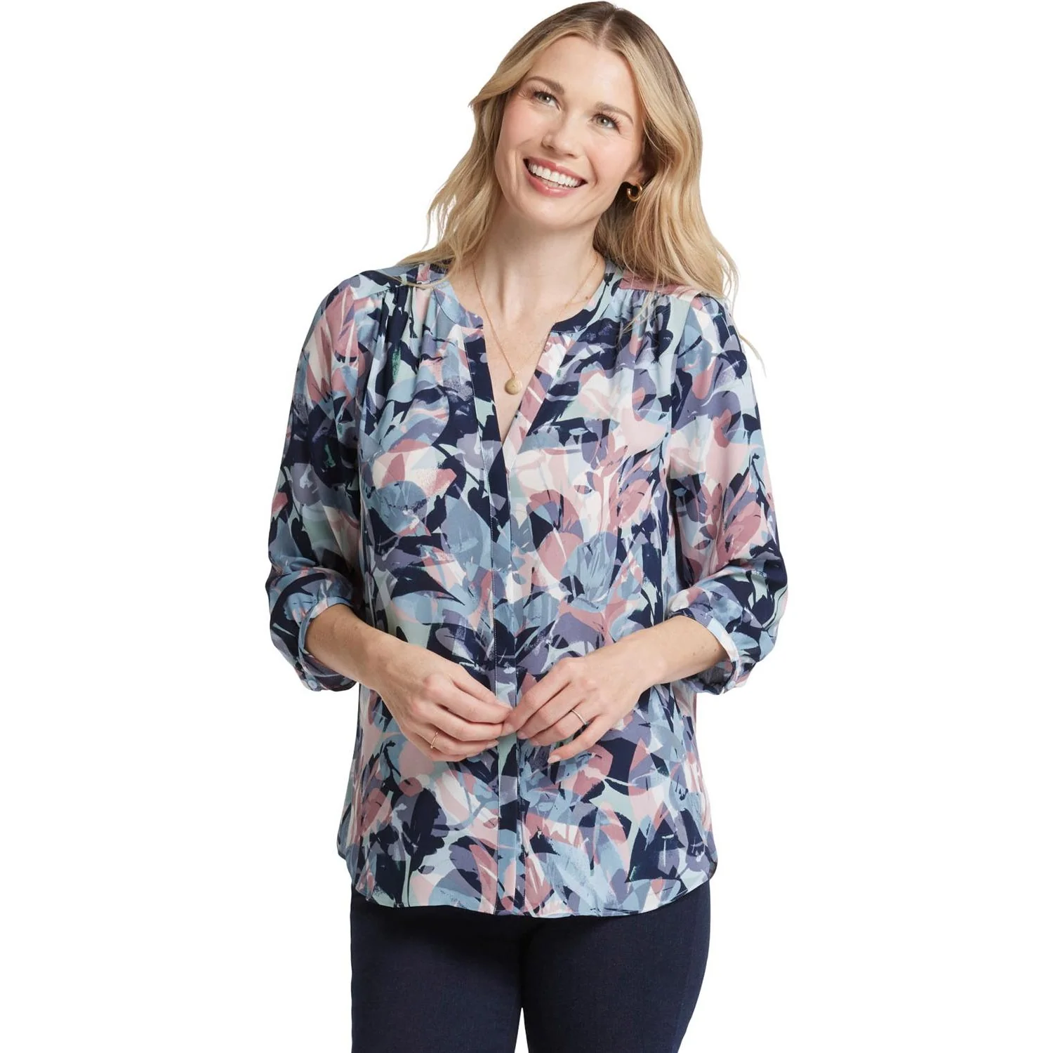 NYDJ - Womens Pintuck Blouse - Image 2