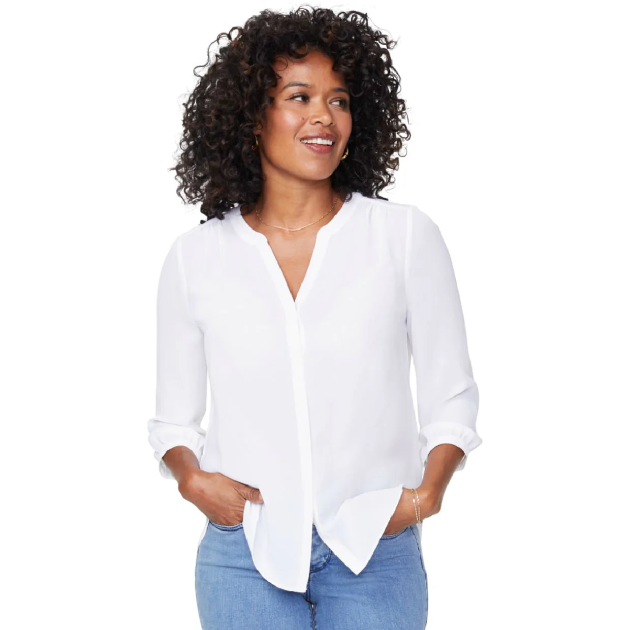 NYDJ - Womens Pintuck Blouse - Image 5