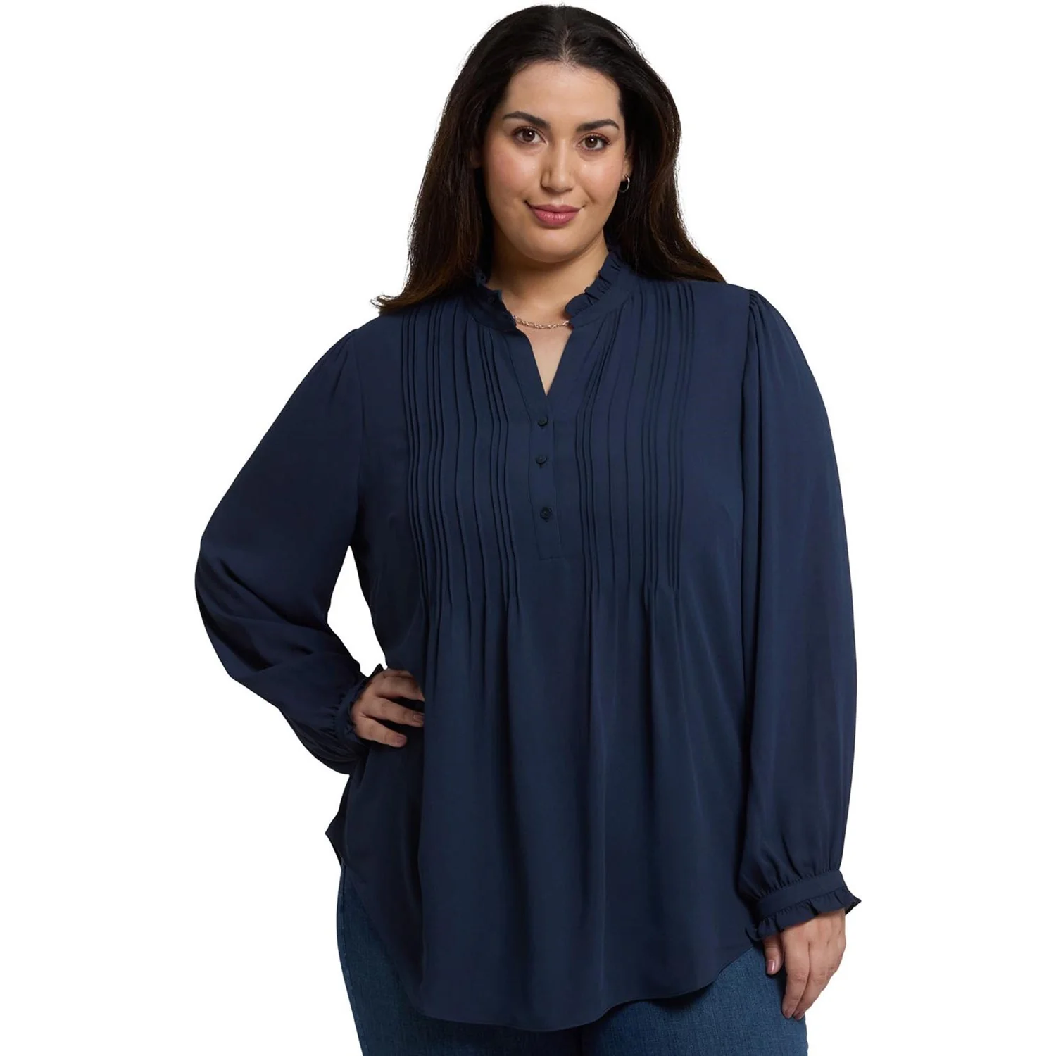 NYDJ - Womens Pleated Front Tunic In Plus Size - Image 2