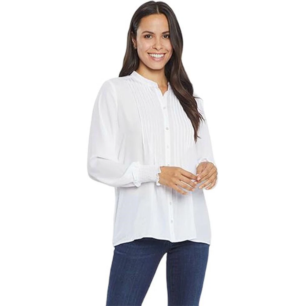 NYDJ - Womens Pleated Peasant Blouse - Image 4