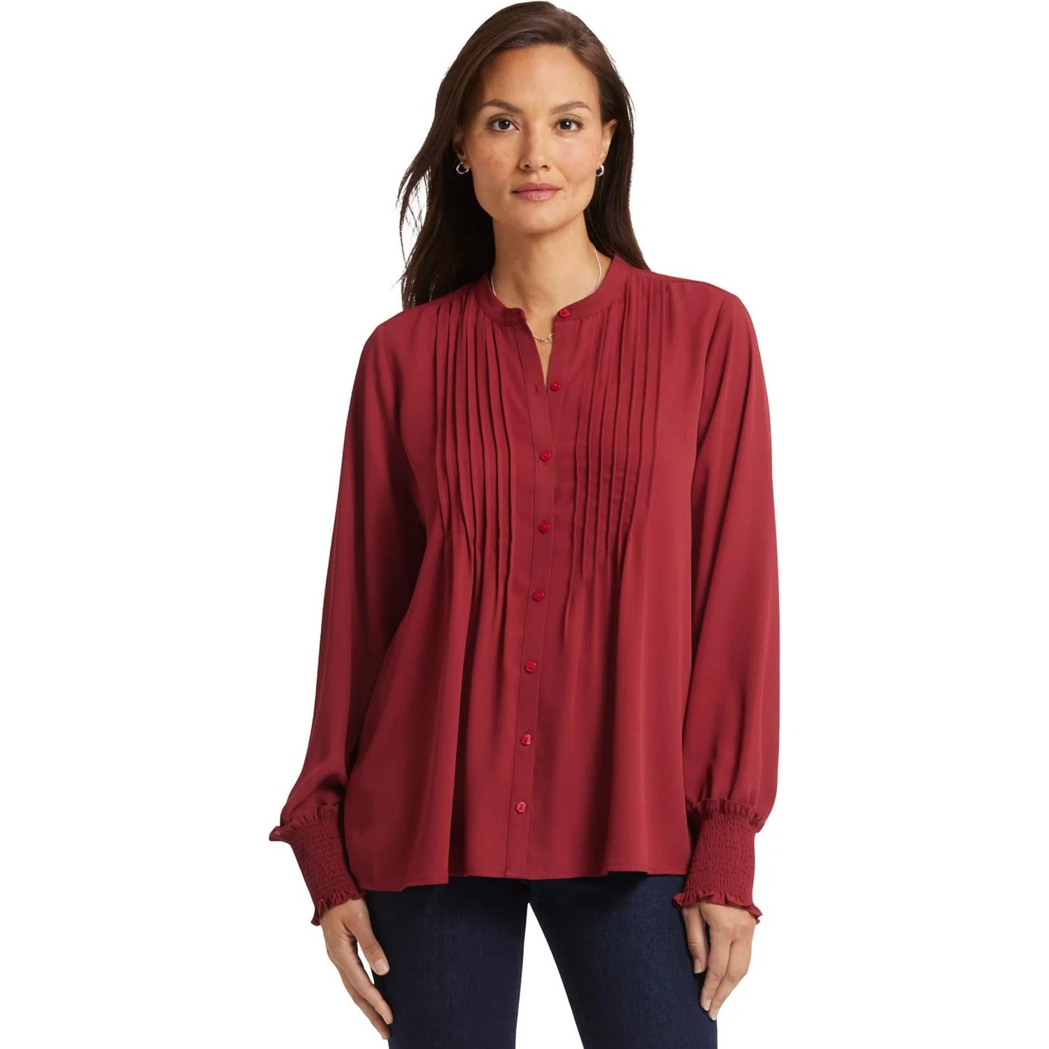 NYDJ - Womens Pleated Peasant Blouse - Image 6
