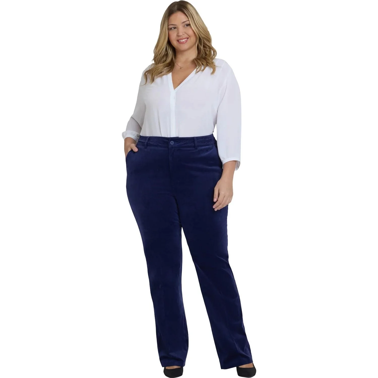 NYDJ - Womens Plus Size Straight Trouser Pants - Image 3
