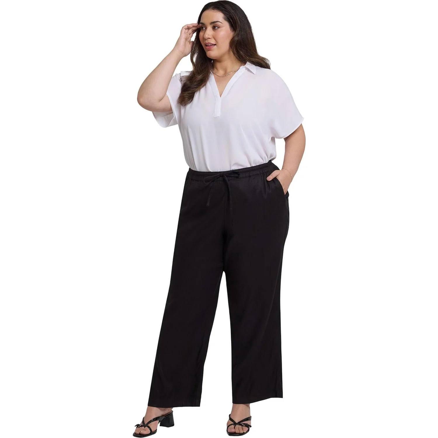NYDJ - Womens Relaxed Drawstring Pull-On Pants