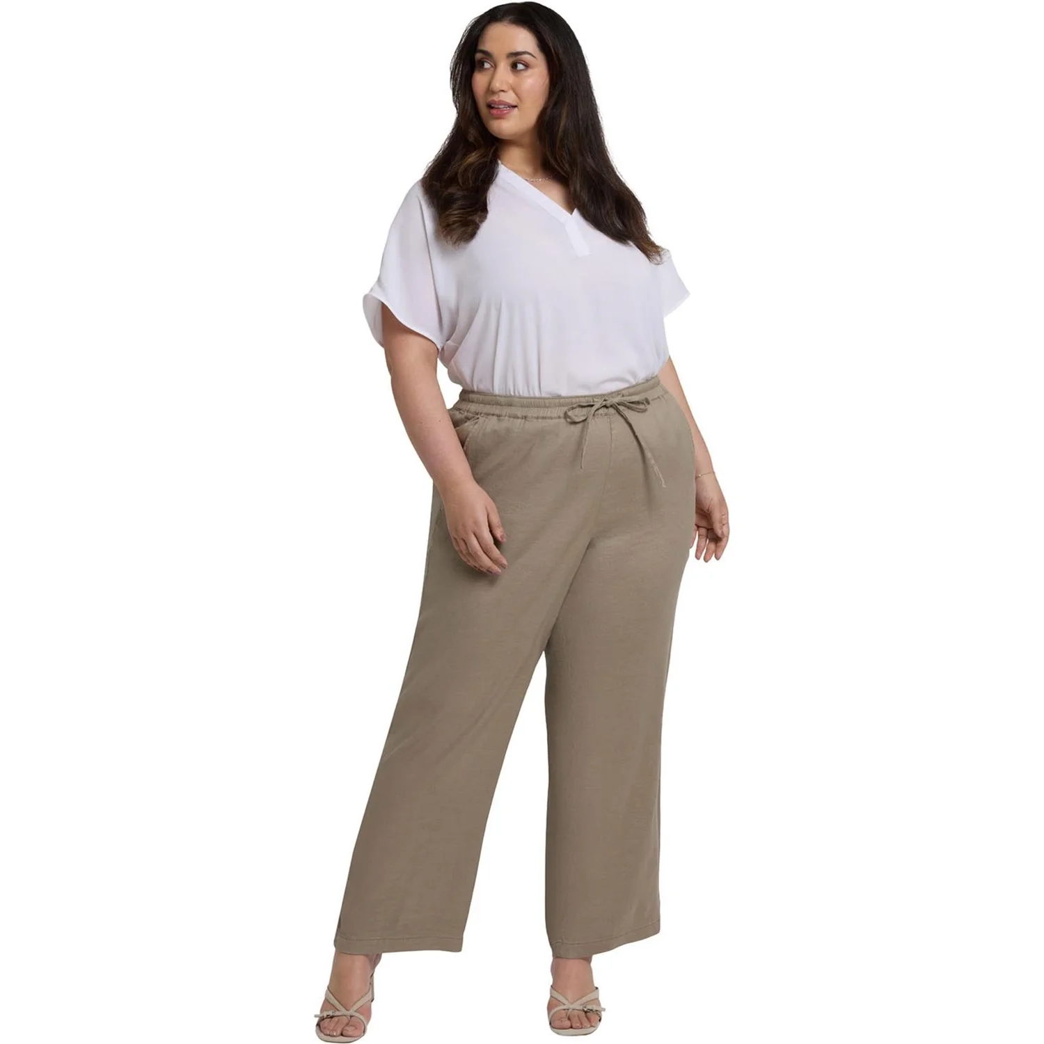 NYDJ - Womens Relaxed Drawstring Pull-On Pants - Image 2