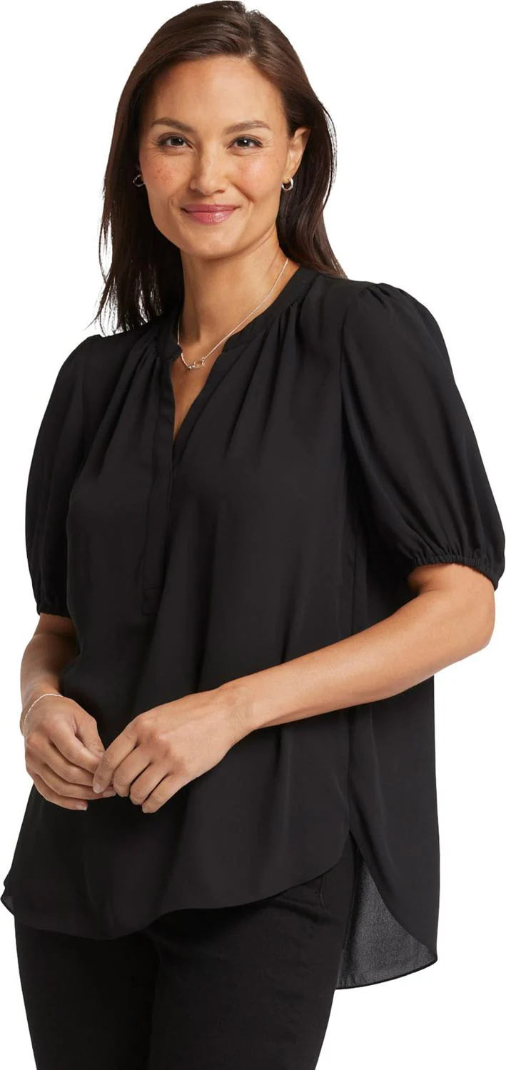 NYDJ - Womens Short Puff Sleeve Popover Top - Image 2