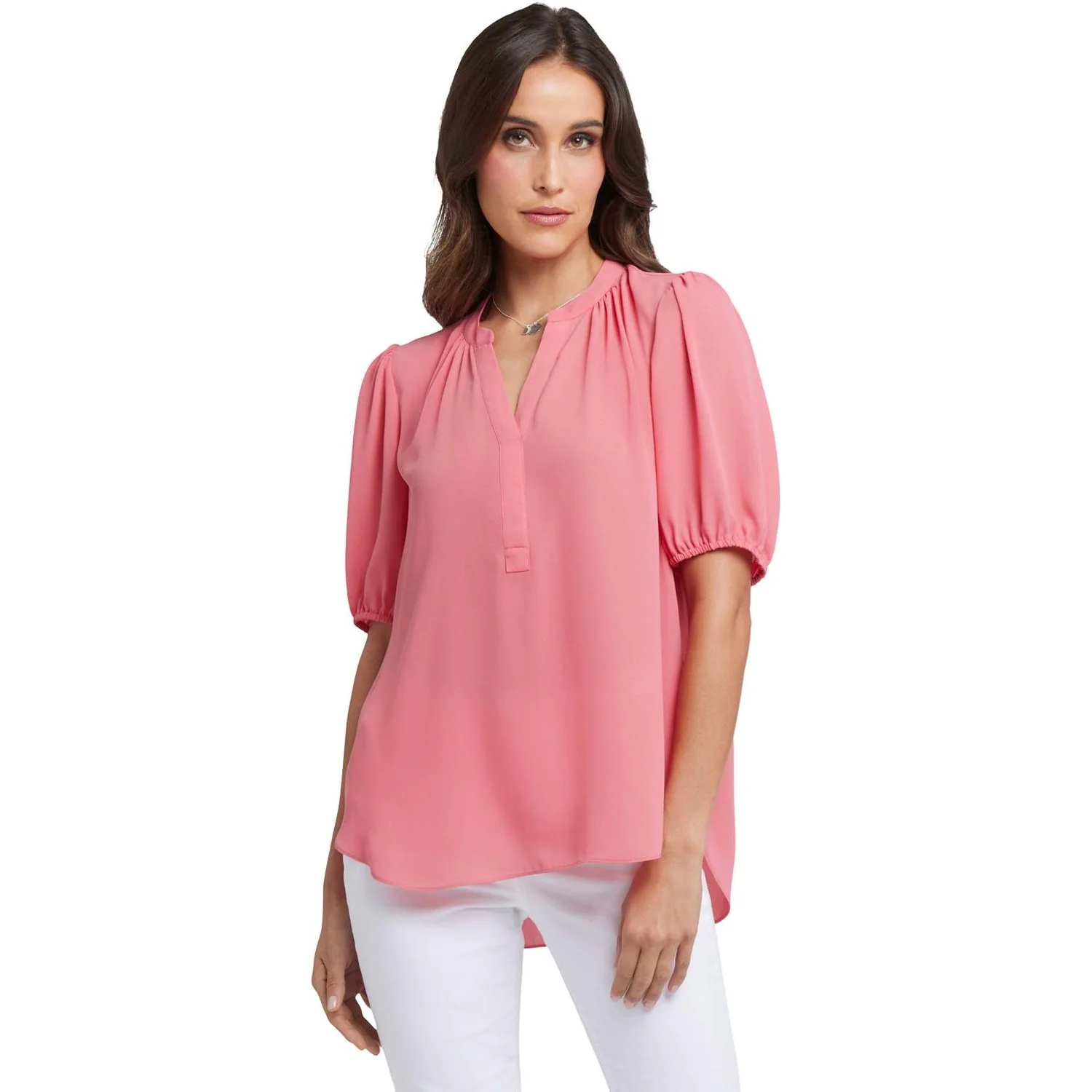 NYDJ - Womens Short Puff Sleeve Popover Top - Image 5