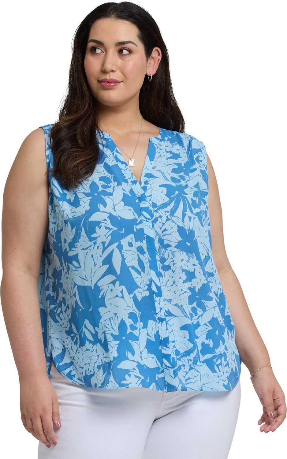 NYDJ - Womens Sleeveless Pintuck Blouse In Plus Size - Image 4