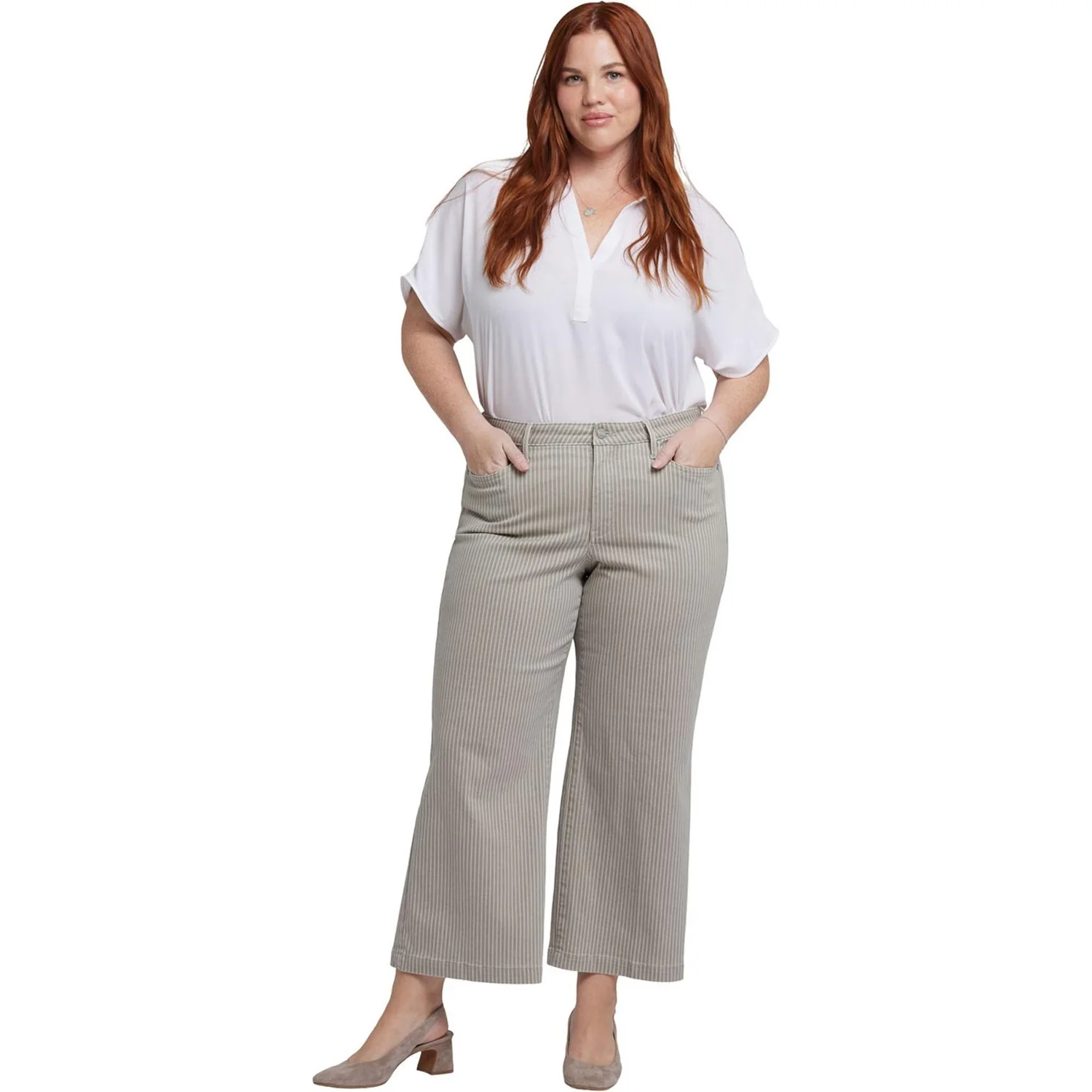 NYDJ - Womens Teresa Wide Leg Ankle Jeans In Plus Size - Image 2
