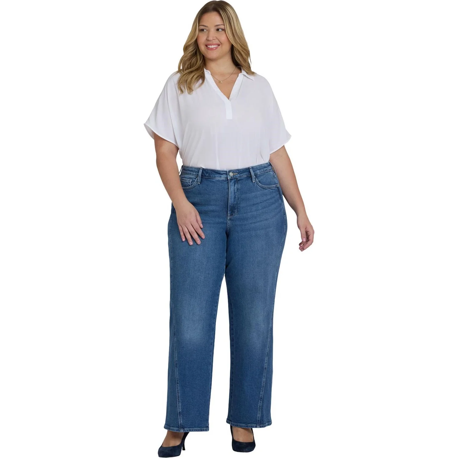 NYDJ - Womens Teresa Wide Leg Jeans In Plus Size - Image 2