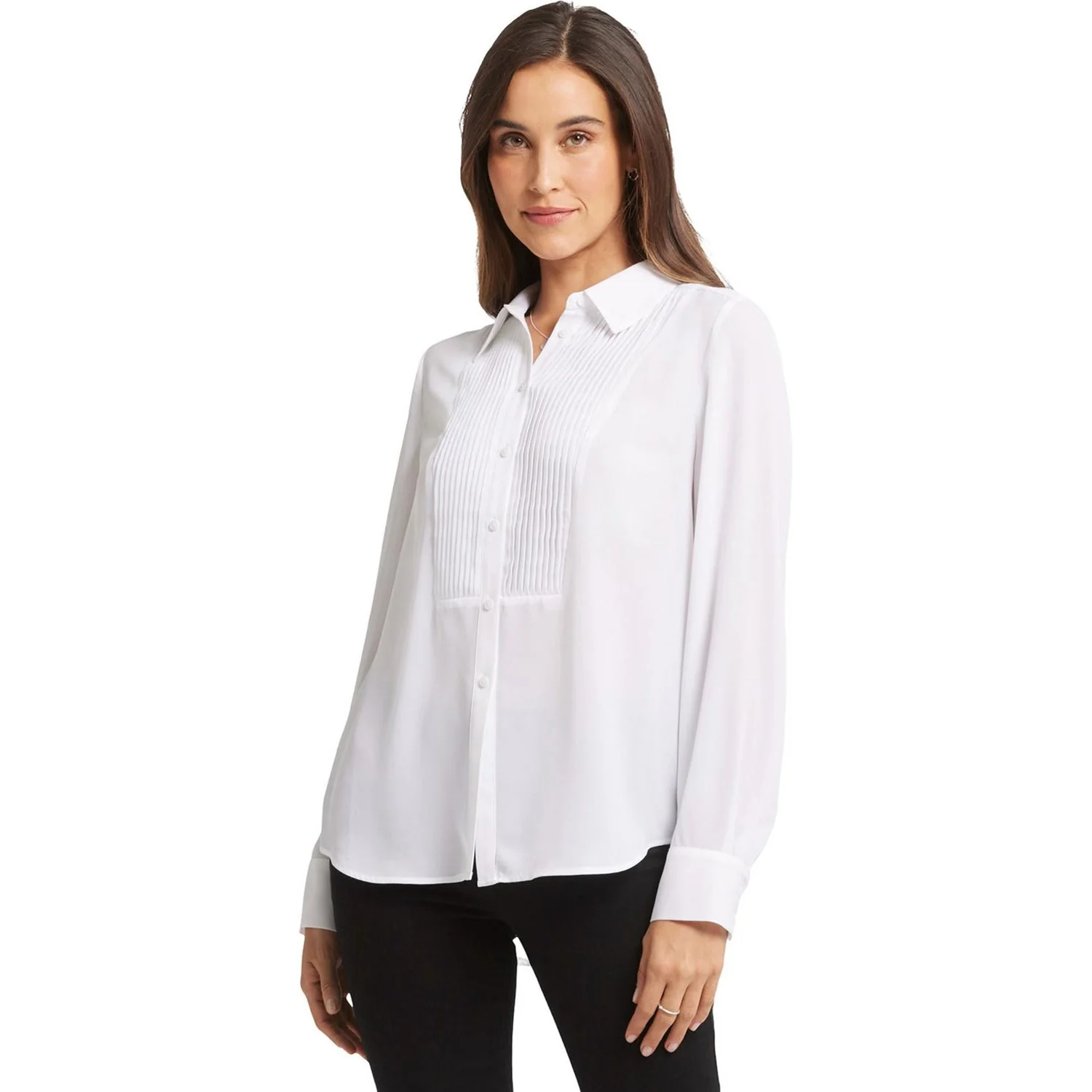 NYDJ - Womens Tuxedo Blouse - Image 3