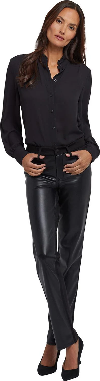 NYDJ - Womens Vegan Stretch Leather Marilyn Straight Pants In Petite - Image 3
