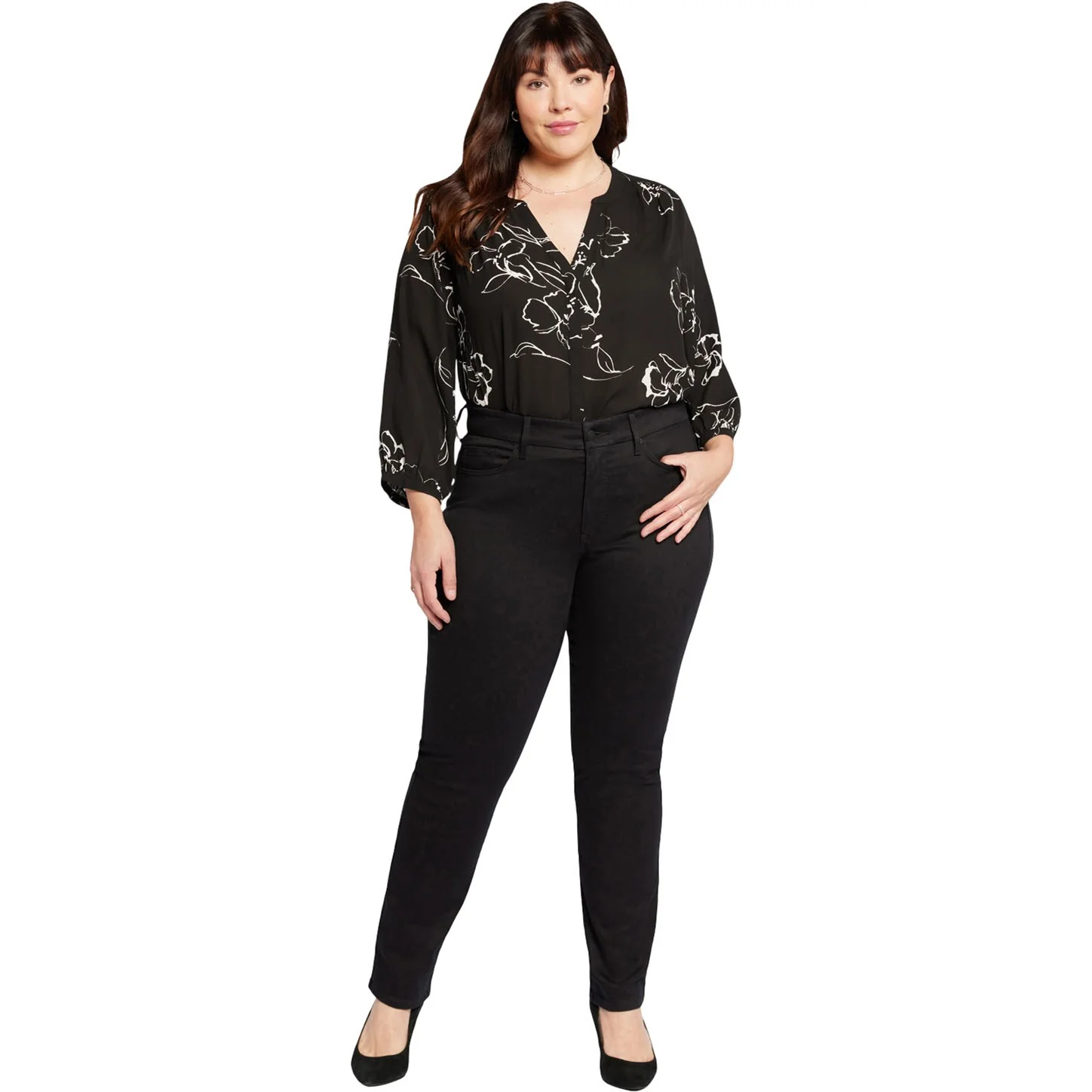 NYDJ - Womens Waist-Match Marilyn Straight Jeans
