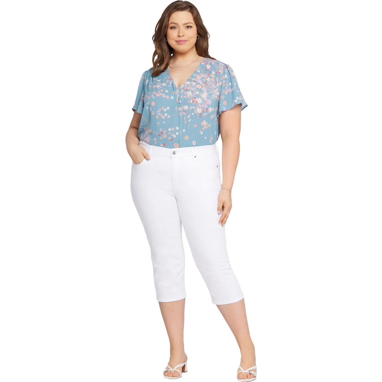 NYDJ - Womens Waist-Match Slim Straight Crop Jeans