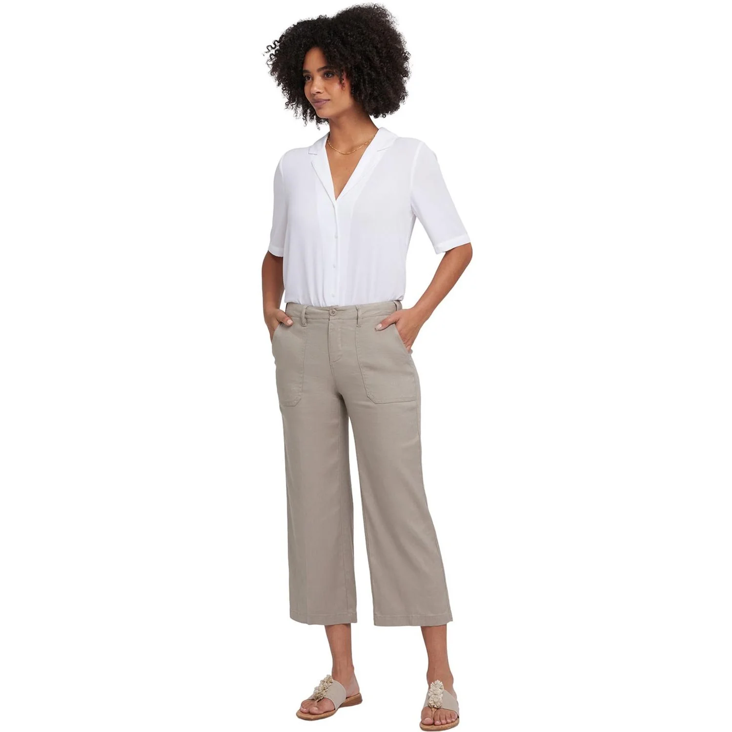 NYDJ - Womens Wide Leg Cargo Capri Pants - Image 2