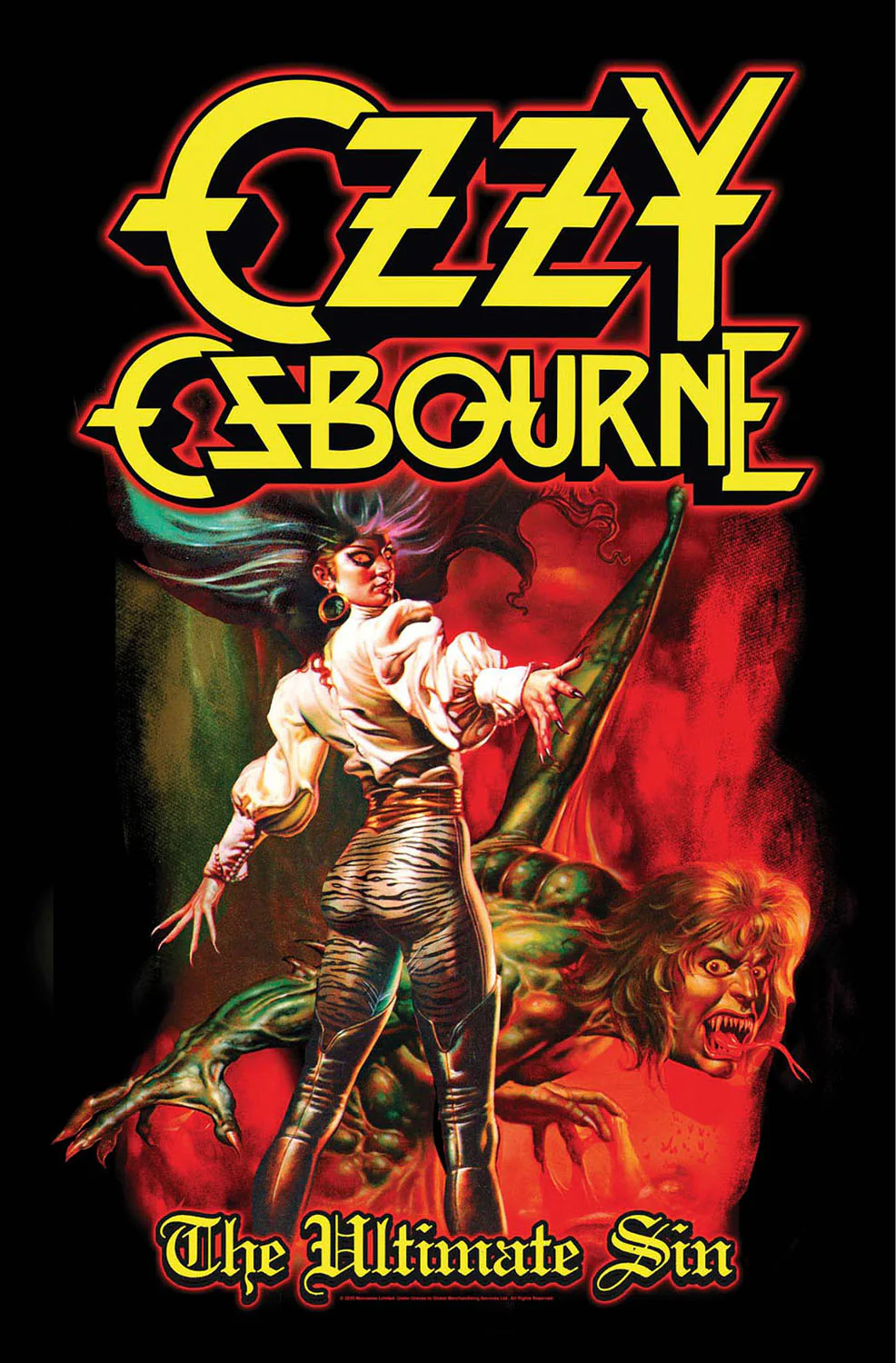 Ozzy Osbourne - Unisex The Ultimate Sin Textile Poster - Image 2