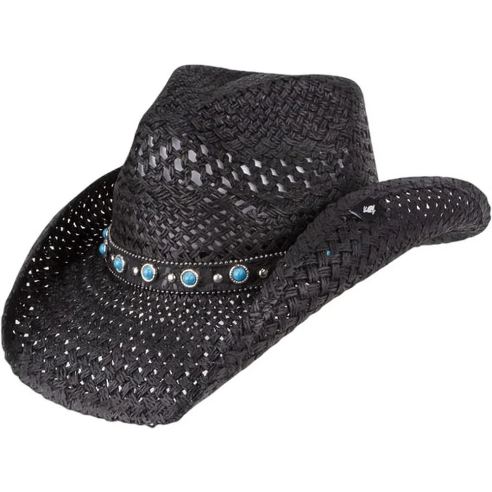 Peter Grimm - Unisex Alabama Turquoise Bead Straw Hat - Image 2