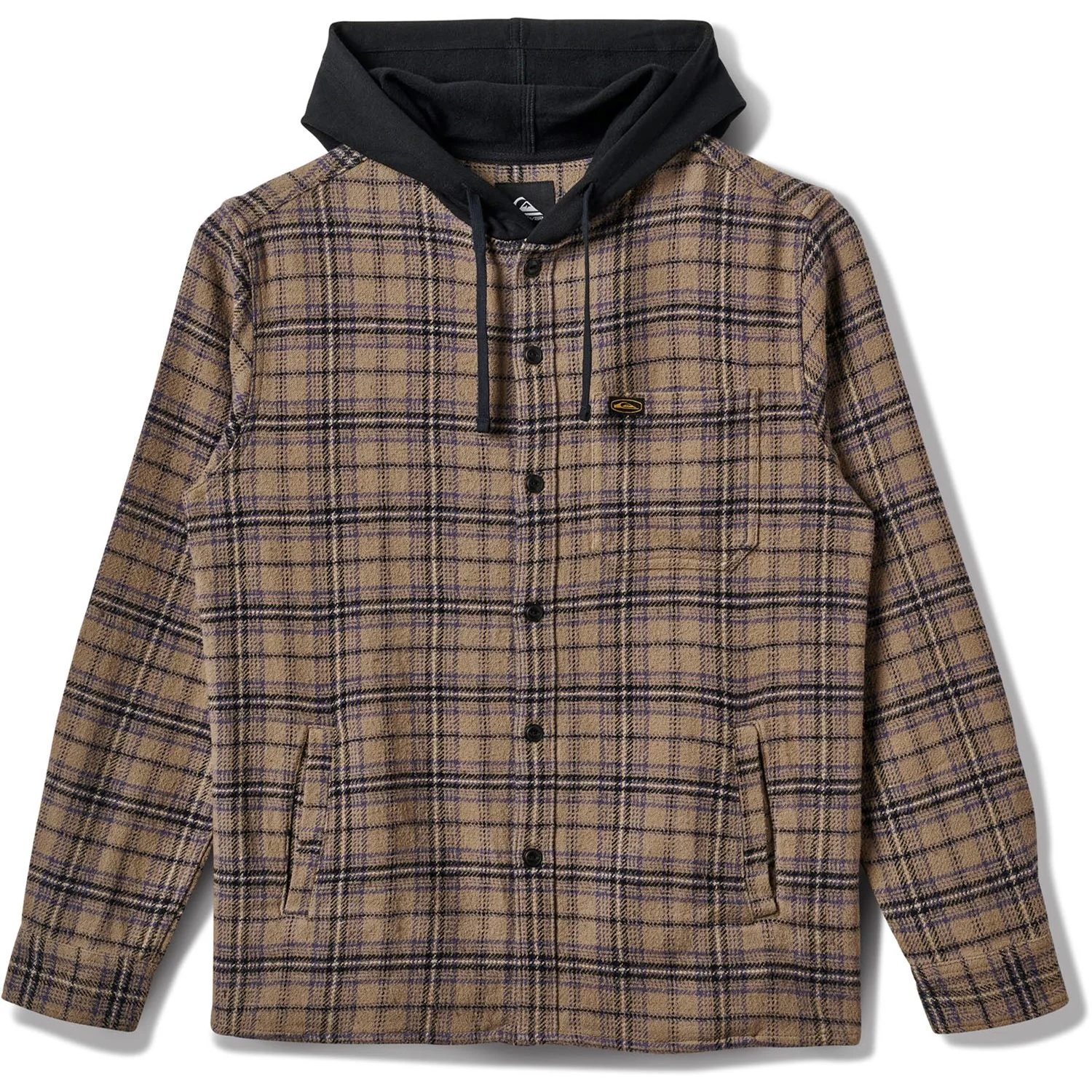 Quiksilver - Mens Sandbar Hooded Flannel Long Sleeve Woven Shirt - Image 4