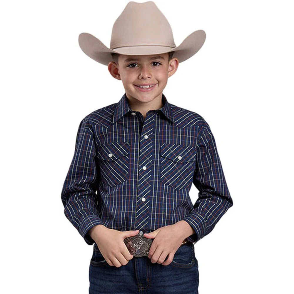 Roper - Boys Karman Classics Plaid Long Sleeve Western Shirt