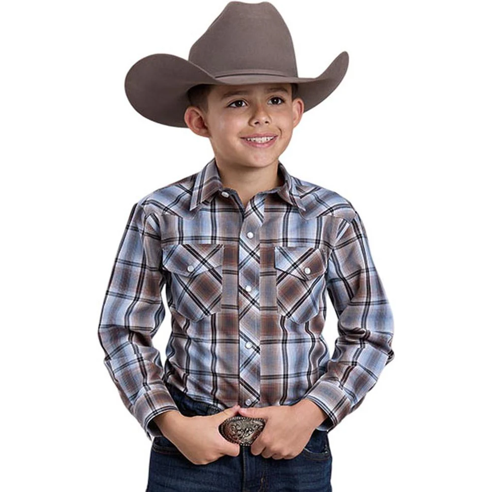 Roper - Boys Karman Classics Plaid Long Sleeve Western Shirt