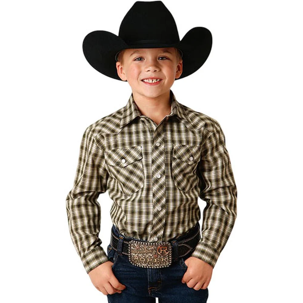 Roper - Boys Karman Classics Plaid Long Sleeve Western Shirt - Image 2