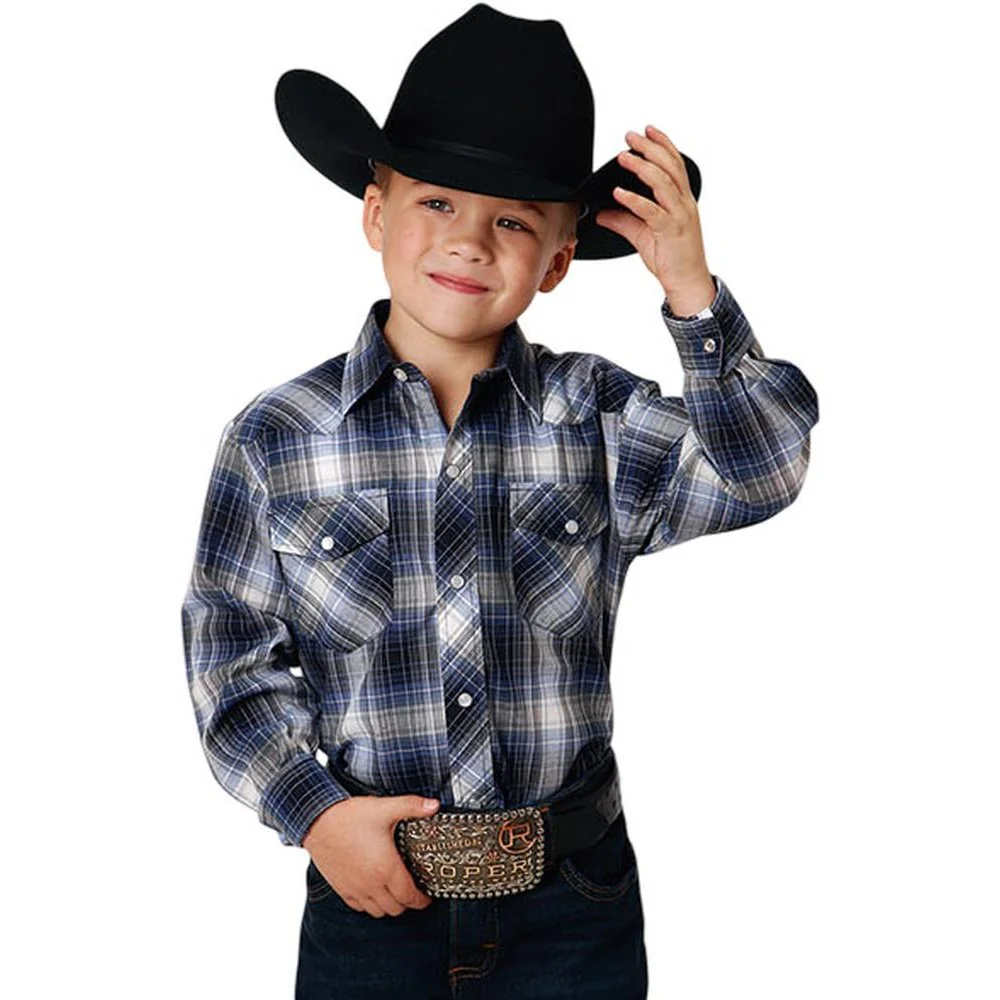 Roper - Boys Karman Classics Plaid Long Sleeve Western Shirt - Image 2