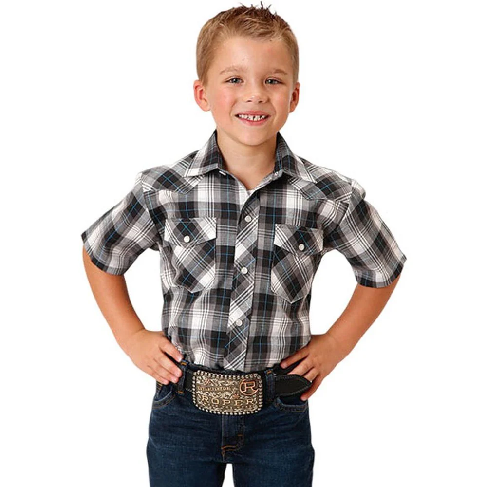 Roper - Boys Karman Classics Plaid Short Sleeve Western Shirt
