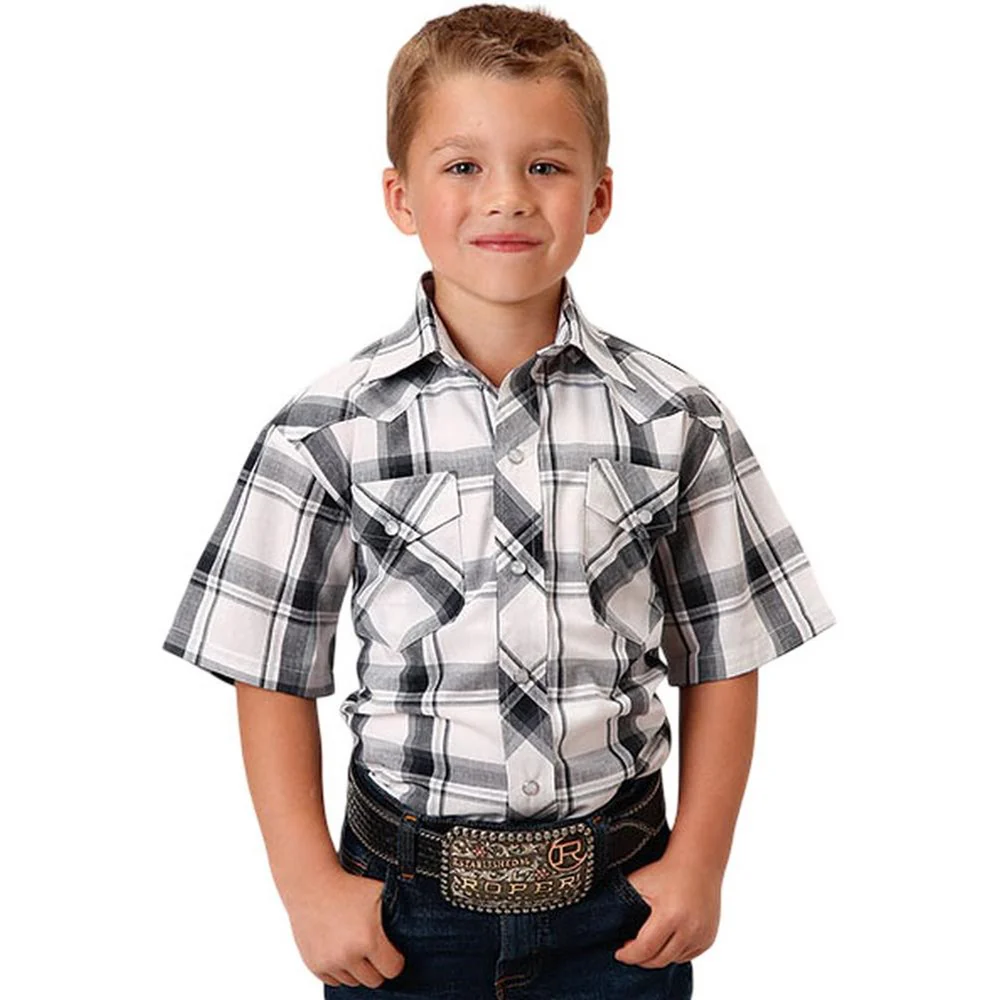 Roper - Boys Karman Classics Plaid Short Sleeve Western Shirt - Image 2