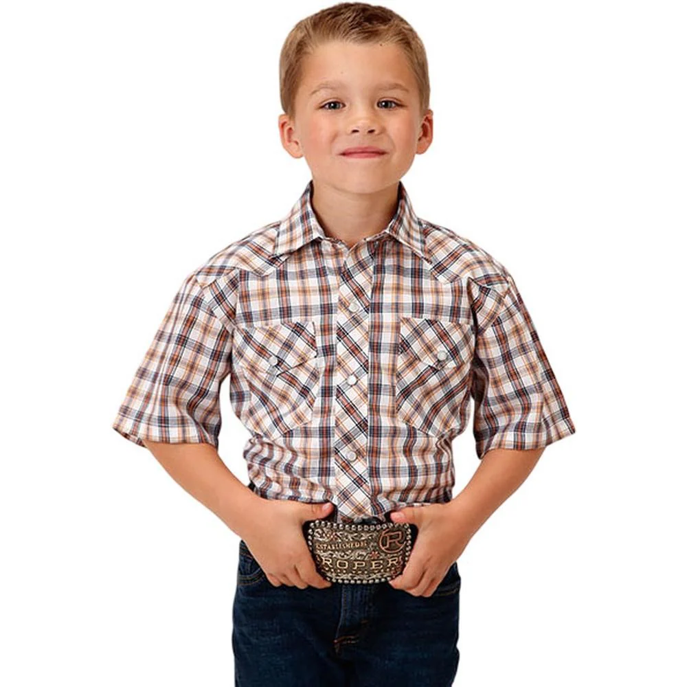 Roper - Boys Karman Classics Plaid Short Sleeve Western Shirt - Image 2