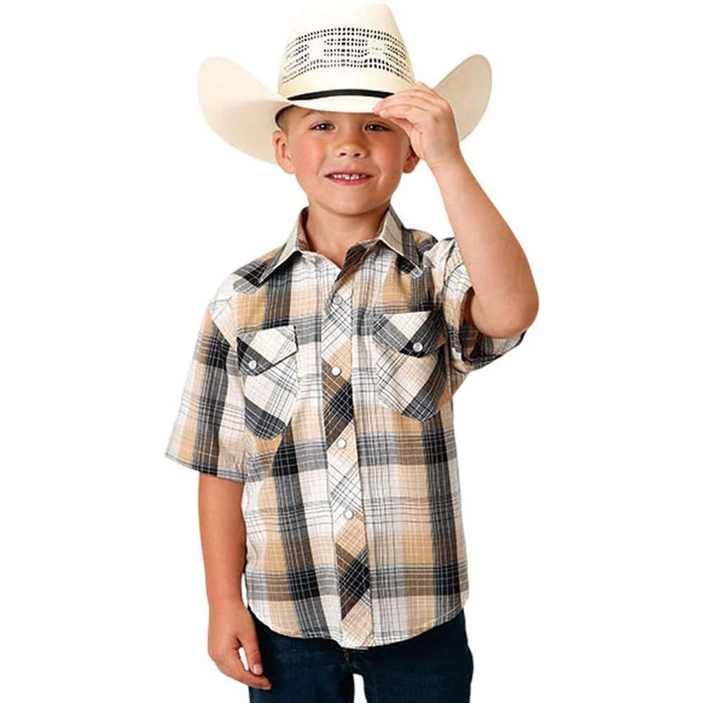 Roper - Boys Karman Classics Plaid Short Sleeve Western Shirt - Image 2