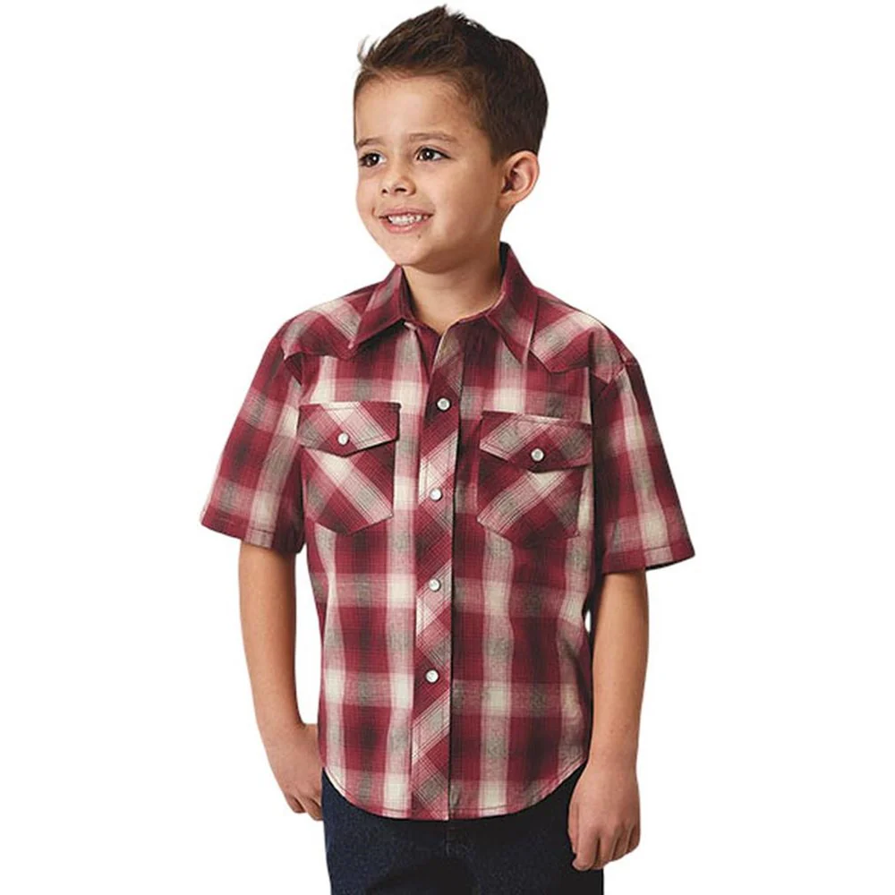 Roper - Boys Karman Classics Plaid Short Sleeve Western Shirt - Image 2
