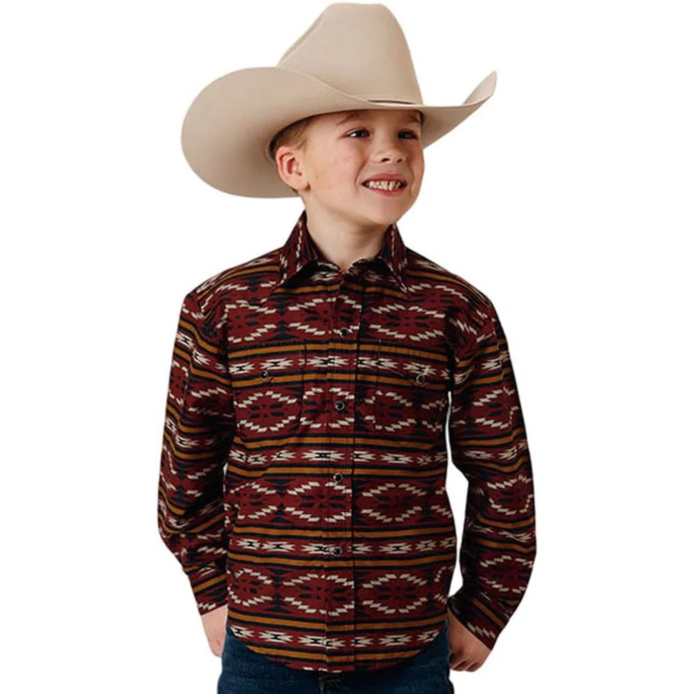 Roper - Boys Long Sleeve Aztec Print Shirt