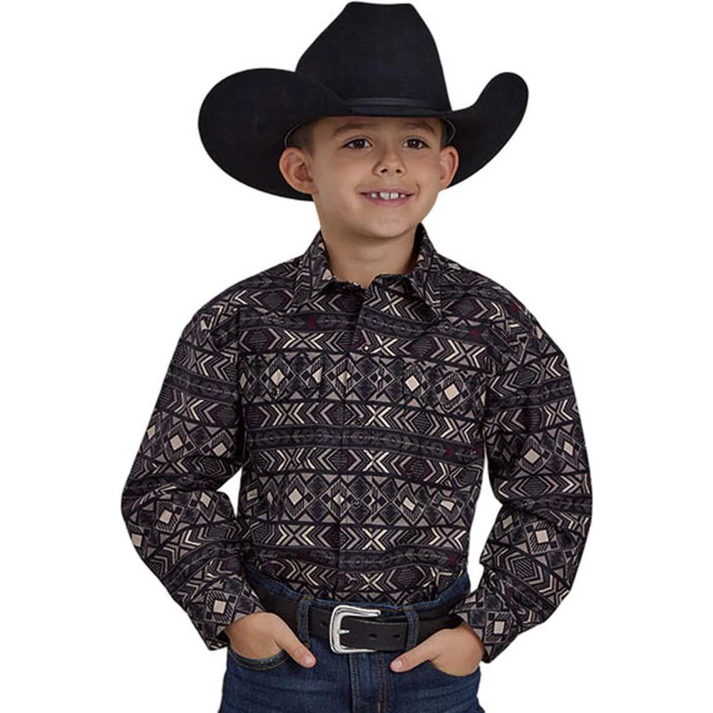 Roper - Boys Long Sleeve Aztec Print Shirt